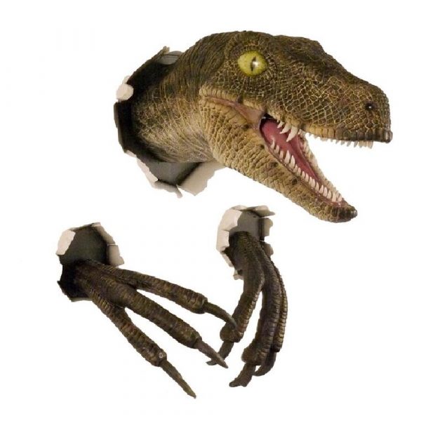 Conjunto Velociraptor saindo da parede