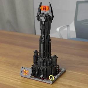 Blocos de Montar Anel de Sauron com Luz LED - Castelo Mágico no Livro